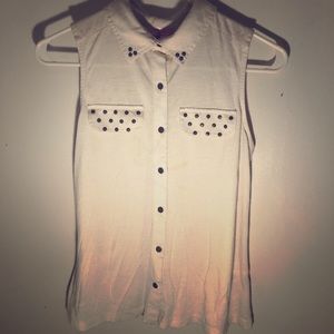 Dolled Up- Beige Button-up